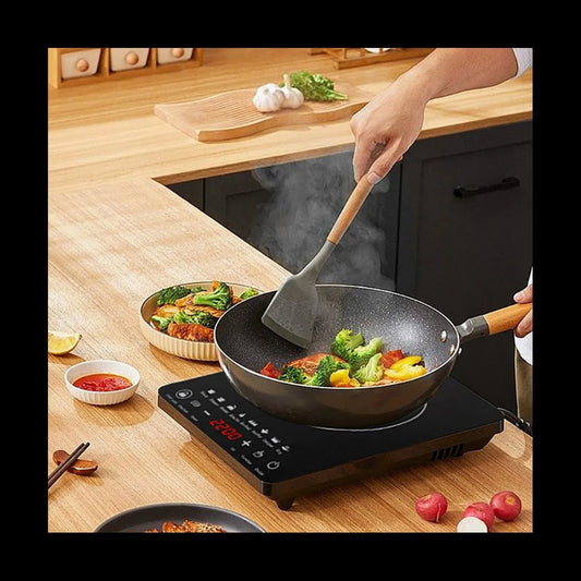 Cuisinière, Plaque de Cuisson Portable à Induction 8 Températures, Brûleur Tactile, Comptoir, Plaque Chauffante à Induction à Faible Bruit, Prise EU