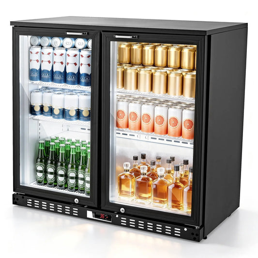 Réfrigérateur, 2 Portes en Verre, Commercial de Boissons de 7,4 pi3, Glacière d'Exposition en Verre à Faible E pour Bière, Soda, Vin, Boissons