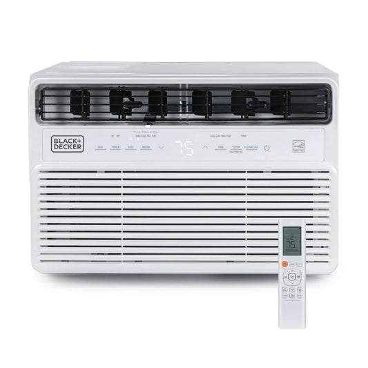 Smart TV Black+Decker, Climatiseur de fenêtre inverter 12 000 BTU, une surface jusqu'à 51 m2, certifié ENERGY STAR, commande multifonctions, blanc