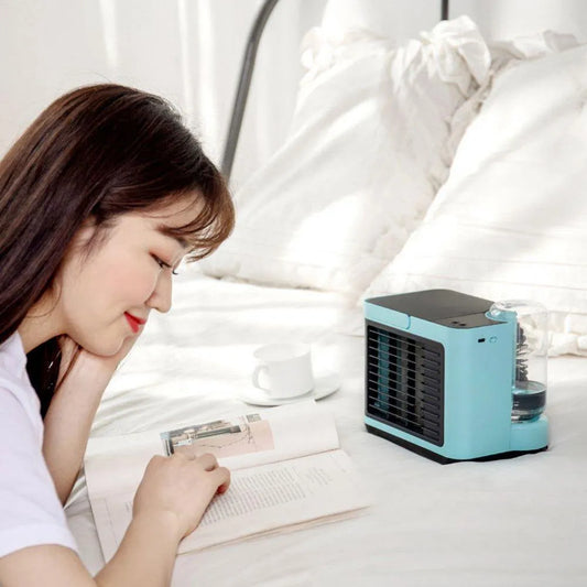 Climatiseur portable, Refroidisseur d'Air Évaporatif & Mini-Ion Négatif Ventilateur de Climatisation USB