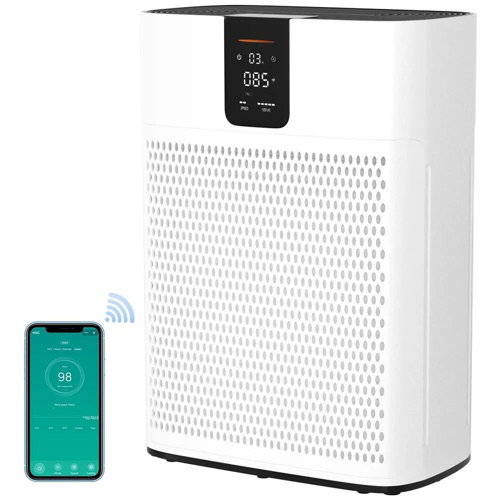 Purificateur d'air, Mode Sommeil Silencieux 15 dB, Grandes Chambres et Maisons jusqu'à 2400 Pi2,2 Filtres, Contrôle via Application Intelligente