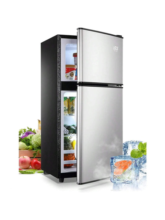 Mini réfrigérateur, 2 Portes, Compact de 3,5 pi3, Thermostat à 7 Niveaux Tablettes Amovibles pour Cuisine, Dortoir, Appartement