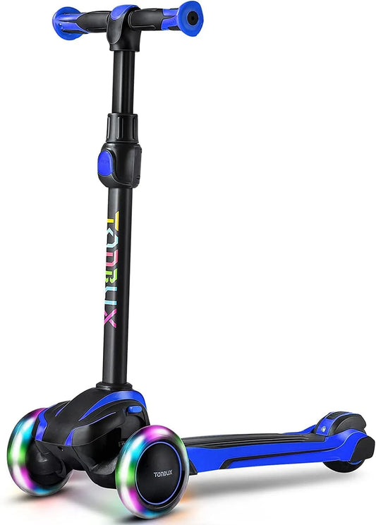 Trottinettes pour Tout-Petits, Trottinette pour Enfants de 3 à 12 Ans, 4 Hauteurs Réglables, Trottinettes à 3 Roues Lumineuses, Conception à