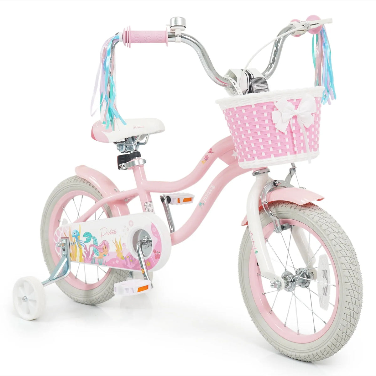Vélo enfant, Roues Stabilisatrices, 14 Pieds', Selle et Guidon Ajustables, Freins à Rétropédalage à Main, 14 Pieds' avec Roues Stabilisatrices