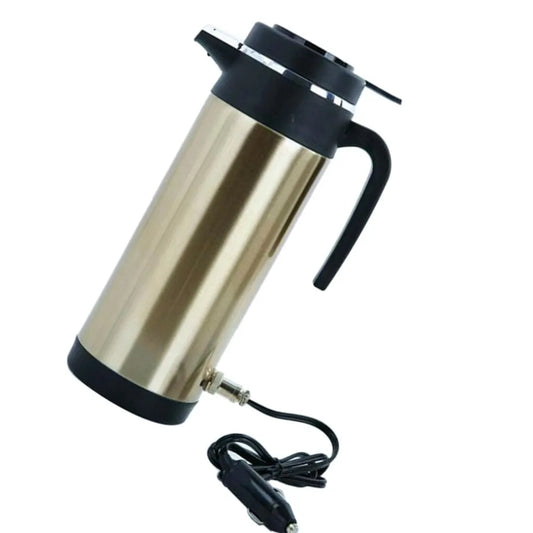 Bouilloire électrique, Électrique Portable pour Voiture Bouilloire d'Eau de Voyage en Plein Air Lumière Dorée 12 V