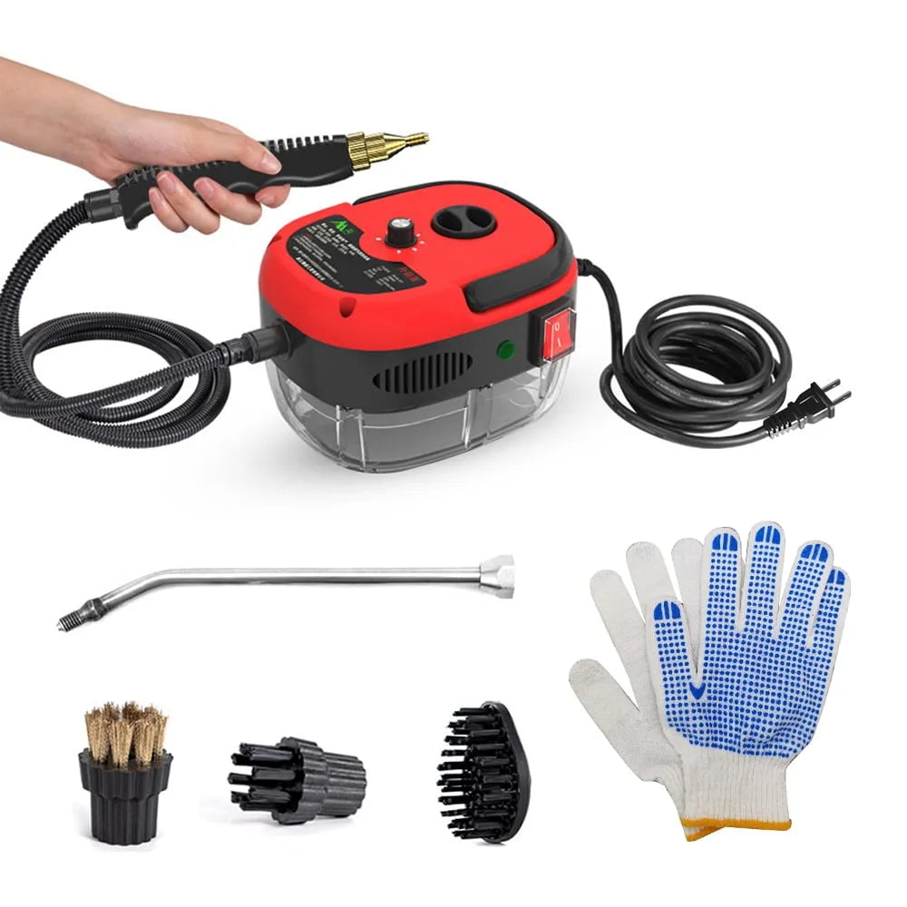 Machine de Nettoyage à Vapeur Pressurisée à Haute Température, Nettoyeur à Vapeur Portatif à Main 2500 W, Têtes de Brosse