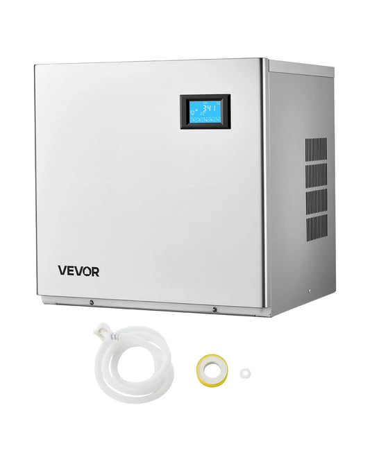 Machine à glaçons VEVOR, Tête, en acier inoxydable 360 Lb/jour, Plateau à Glaçons 156 Pcs, Autonettoyage, Machine Commerciale à Glaçons