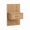 Table de chevet murale suspendue chêne clair MDF plaqué chêne rectangulaire 60 x 35 x 100 cm avec tiroir