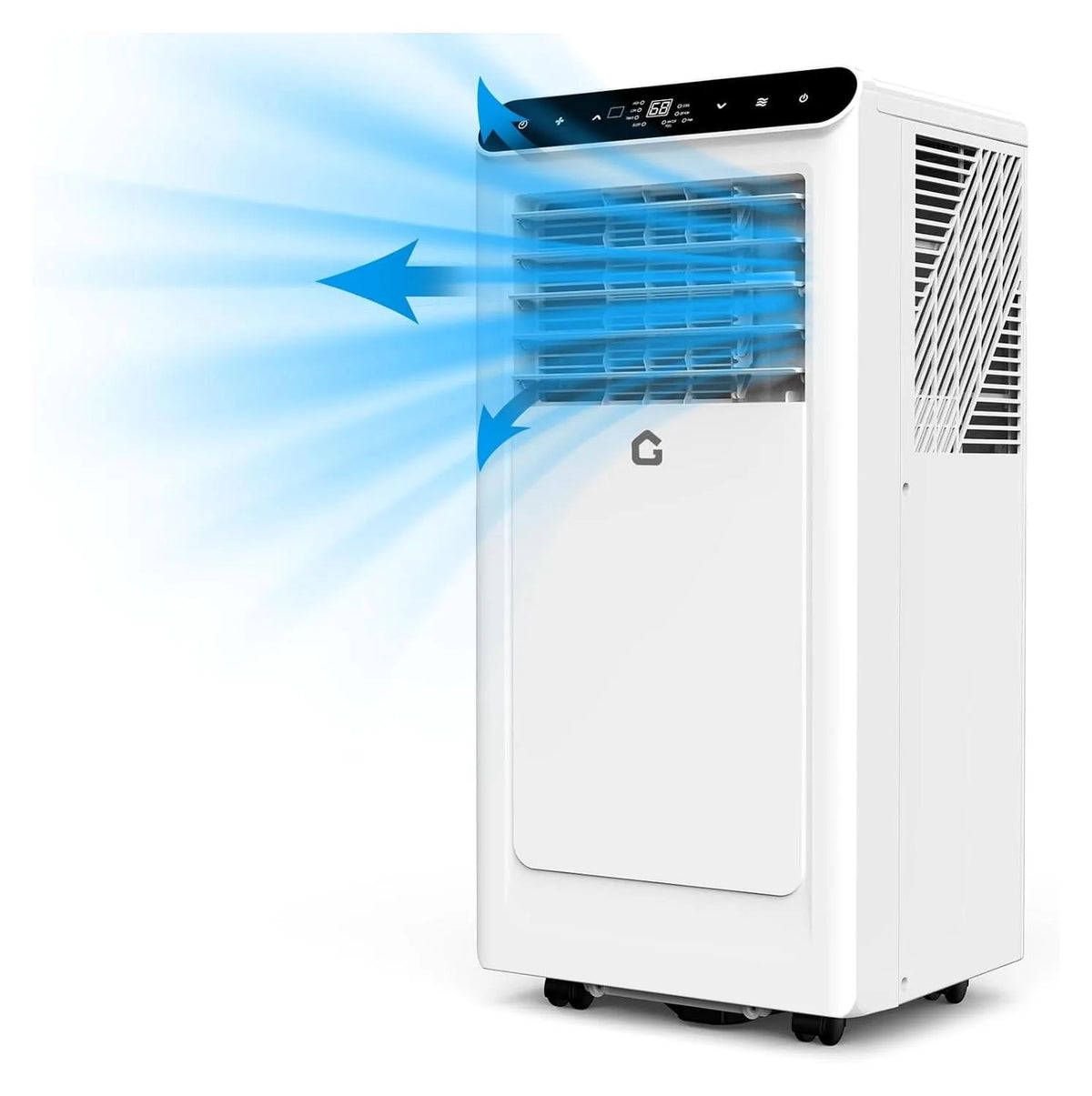 Climatiseur portable, 8 000 BTU Couvre 350 Pi2,3-en-1 Refroidisseur/ventilateur, Roues, commande et Trousse pour Fenêtre, Noir