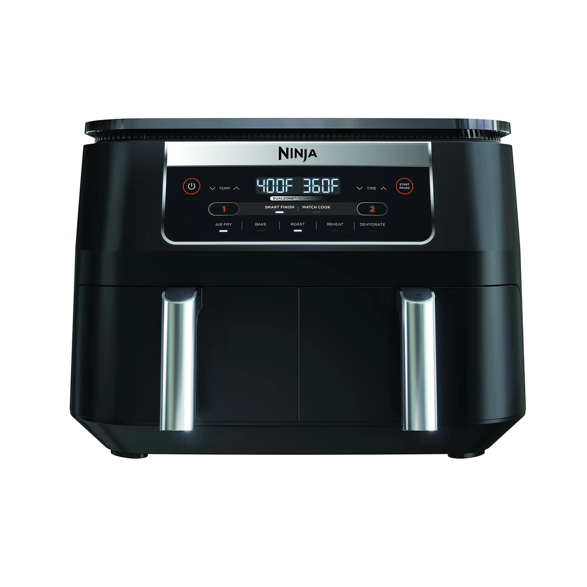 Friteuse à air Ninja DZ090,2 Paniers de Friture Indépendants, Foodi chaud à 2 Paniers 5-en-1 DualZone de 6 Pintes, Cuire, Noir