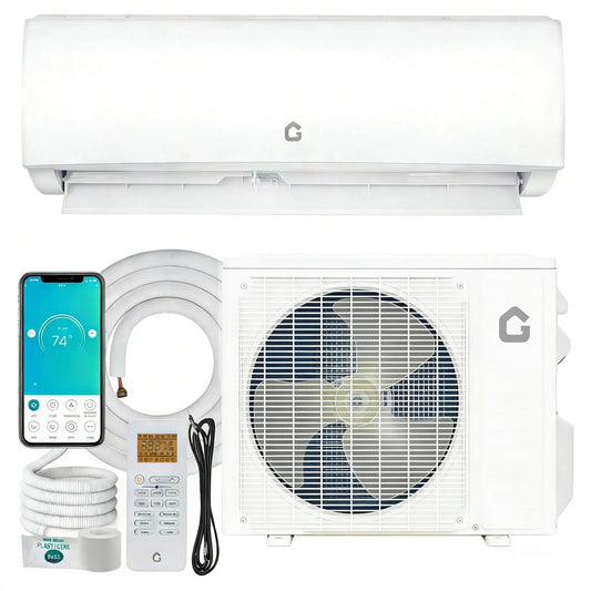 Climatiseur mural, 19 SEER2, SEER2, Mini-Split 18000 BTU, 1100 Pi2, Compatible Alexa, 18000 BTU
