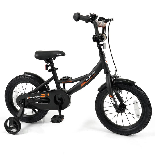 Vélo enfant, Roues Stabilisatrices Amovibles, 14 pouces, Frein à Main, Selle et Guidon Ajustables, 14 Pouces avec Roues Stabilisatrices Amovibles