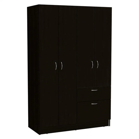 Armoire, Chambre Moderne en Bois, Wengé Blanc et Noir