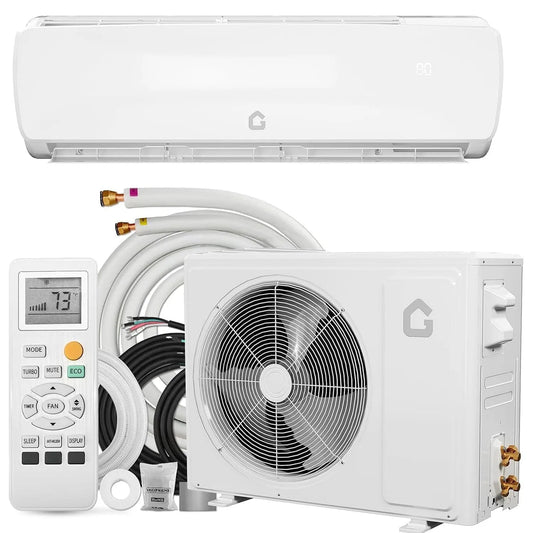 Climatiseur mini-split SEER2, Mini-Split 9000 BTU, Refroidit et Chauffe des Pièces jusqu'à 450 Pi2,230 V, 19 Système Sans Conduits à Onduleur
