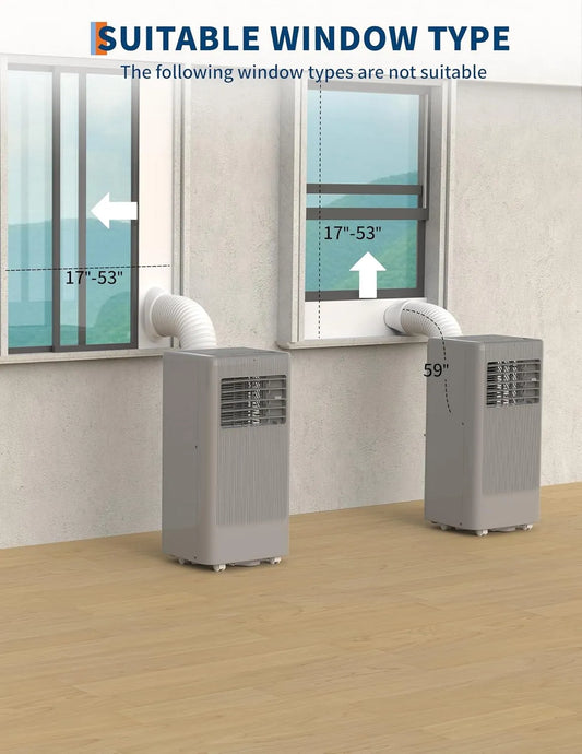 Climatiseur portable, climatisation mobile, 10000 BTU, Silencieux 3-en-1, Blanc