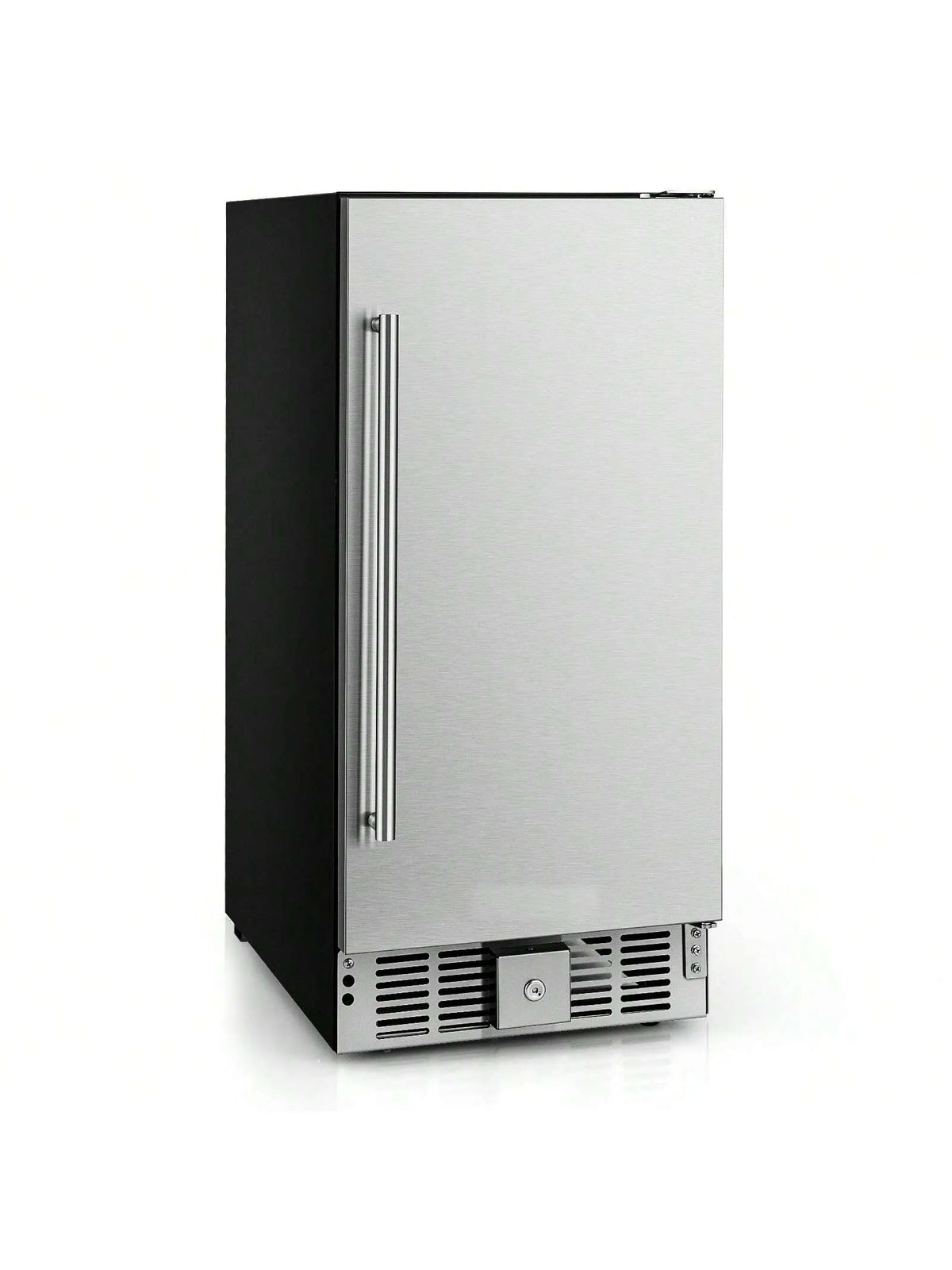 Mini réfrigérateur, Thermostat Réglable et Porte en Acier Inoxydable - Argent