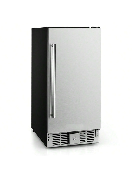Mini réfrigérateur, Thermostat Réglable et Porte en Acier Inoxydable - Argent
