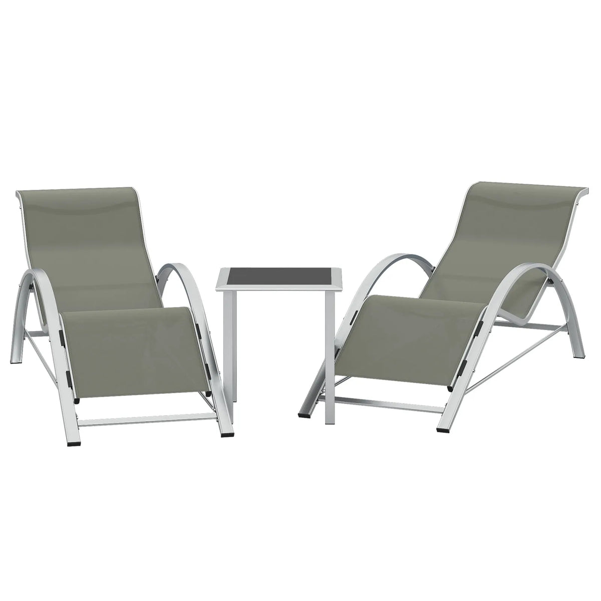 Chaise, Piscine hors terre, 3 s Longues d'extérieur, Robustes pour le Bord de la, le Jardin, la Plage et la Cour Arrière, Couleur Claire