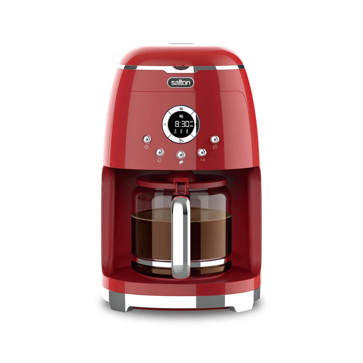 Machine à café Salton, Numérique NuRetro 12 Tasses, Modèle Space Cherry FC2162RD