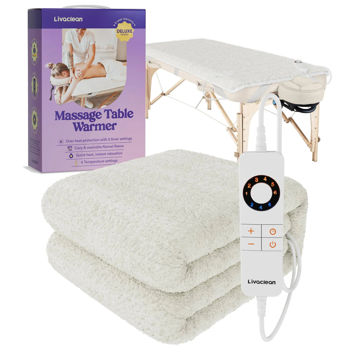 Table, 71 Pouces, Garantie de Remplacement de 2 Ans, Réchaud de Massage en Flanelle, Couverture Chauffante Électrique