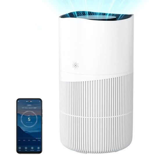 Purificateur d'Air Intelligent pour Grandes Pièces, Couvre jusqu'à 1162 Pi2, Filtre HEPA, Contrôle par Application, Purificateurs d'Air pour la Maison