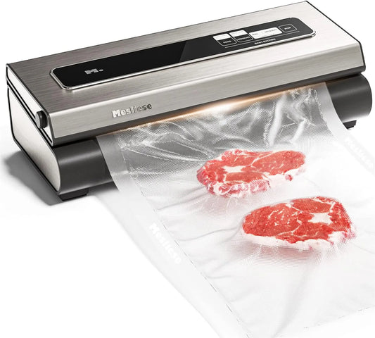 Coupeur, Machine de Scellage sous Vide Puissante 90 kPa Précision 6-en-1 Système Compact de Conservation des Aliments sous Vide, 2 Rouleaux