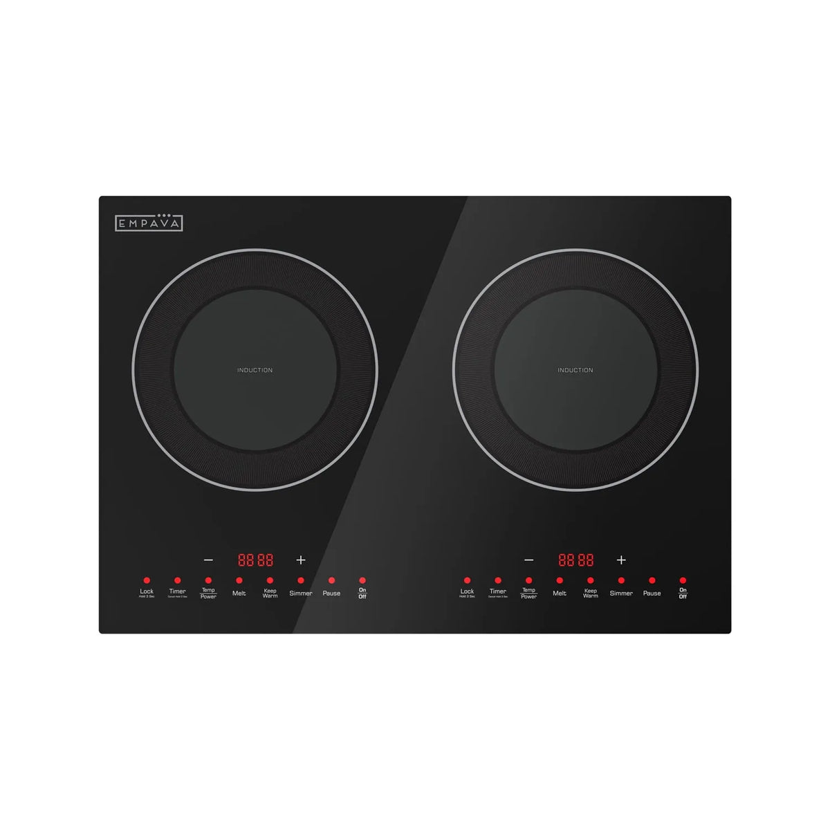 Surface de Cuisson à Induction Intégrée de 1800 W, Éléments Chauffants Doubles Portatifs de 13 po, 120 V