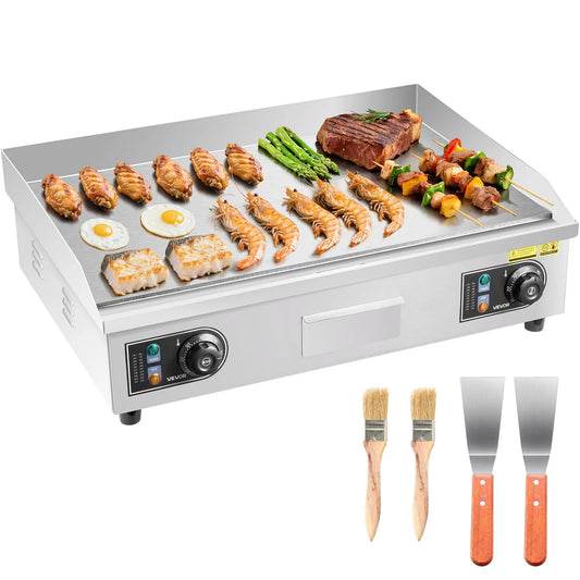 Plaque chauffante électrique VEVOR, 25,79 x 15,75 Po, 2800 W, Contrôle de Température Réglable 122-570 °F, Corps en acier inoxydable