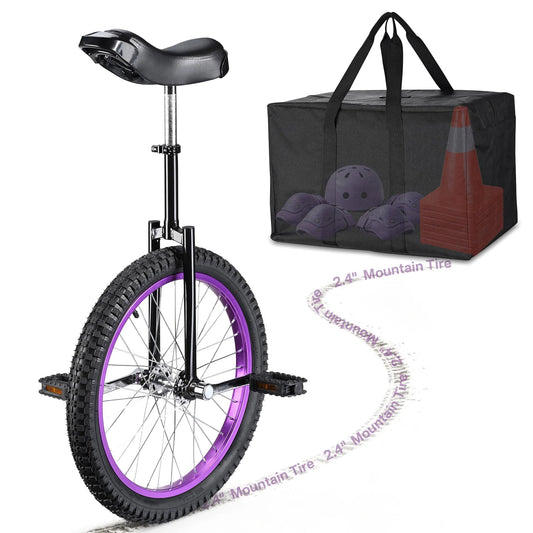 Monocycle de Montagne 20 pouces Pneu Grand Tout-Terrain 2,4 pouces et Trousse de Sac de Transport d'Équipement Organisé pour Ados et Adultes