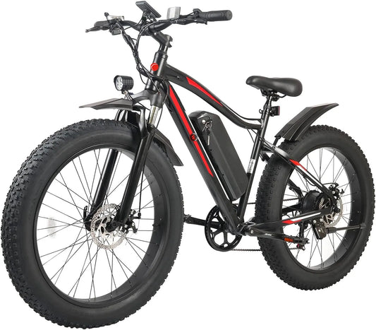 Vélo électrique, à Pneus Surdimensionnés 26 Pouces X 4.0 Pouces pour Adultes, Moteur 500W Batterie 48V 696Wh Autonomie 85km Vélo Électrique 32km/h