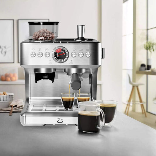 Machine à espresso, Réservoir d'Eau de 2,8 L, Pompe de 20 Bars, Buse Vapeur pour Faire Mousser le Lait, Latte à la Maison, Cappuccino et Plus