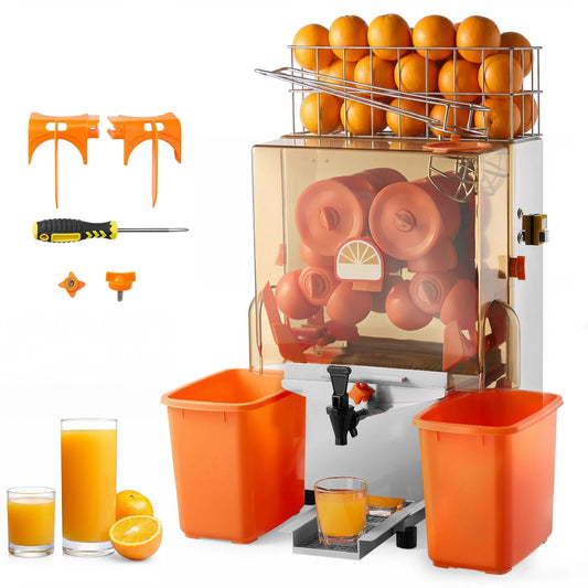 Presse-Jus d'Orange Électrique 120 W, Presse-Agrumes en acier inoxydable pour 20 Orange par Minute, Extracteur, Extracteur d'Orange Commercial