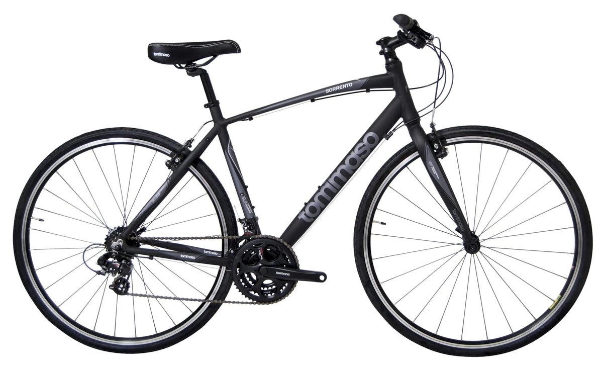 Vélo, Noir Mat/gris, Petit, Sorrento Hybride de Mise en Forme Shimano Tourney, Noir Mat/gris - Petit