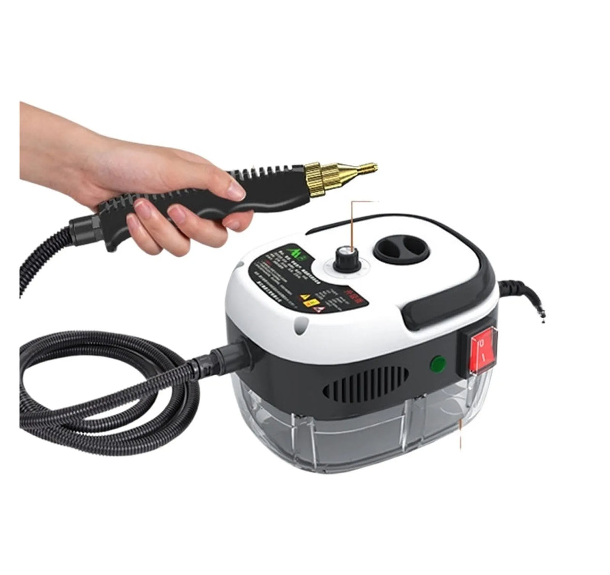 Nettoyeur Vapeur pour Climatisation, Nettoyeurs à Vapeur Haute Pression et Haute Température 2500 W, Hotte de Cuisine et Voiture Réservoir d'Eau