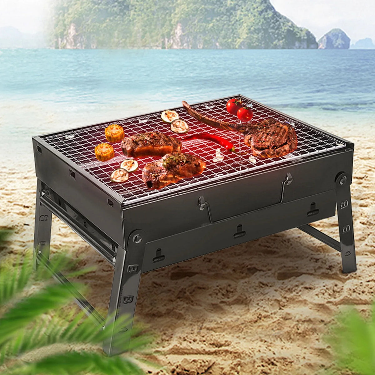 Barbecue, 35x27x20cm, Grille Épaissie poêle Antiadhésive Épaissie pour extérieur et Cuisson à la Maison 35x27x20 cm/13.78x10.63x7.87 po