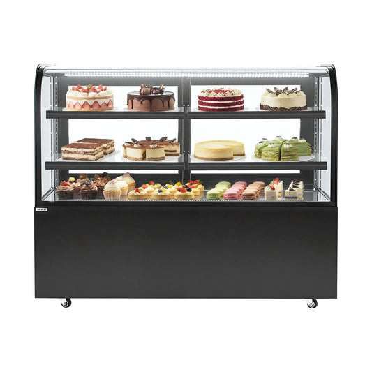 Réfrigérateur VEVOR, à Gâteau Commercial à 2 Niveaux, Grande Vitrine à Pâtisserie de 17,6 pi3/550 L, Éclairage DEL, Refroidissement TURBO