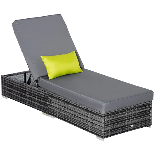 Chaise longue, 76,8 Pouces, 8 pouces x 26,8 pouces, Dossier et Coussin Réglables, d'extérieur pour Terrasse, Jardin et Cour Arrière