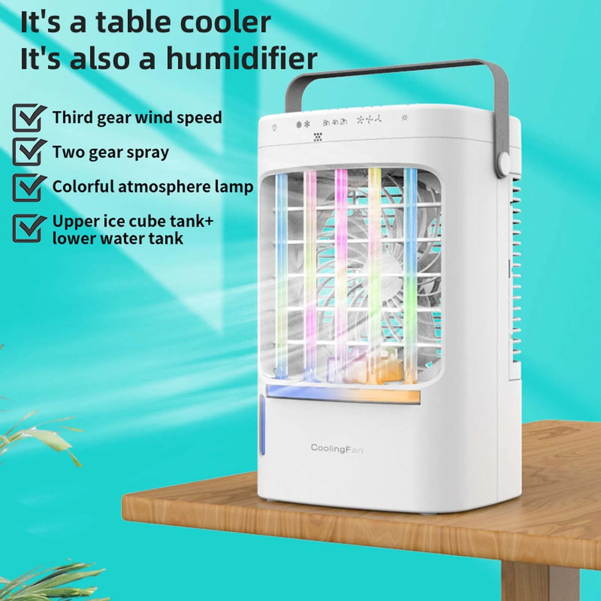 Climatiseur, Refroidissement à Eau Usb de Bureau avec Pulvérisation, Ventilateur de Frais Humidifiant, Ventilateur Portable, Boovnll Ventilateur