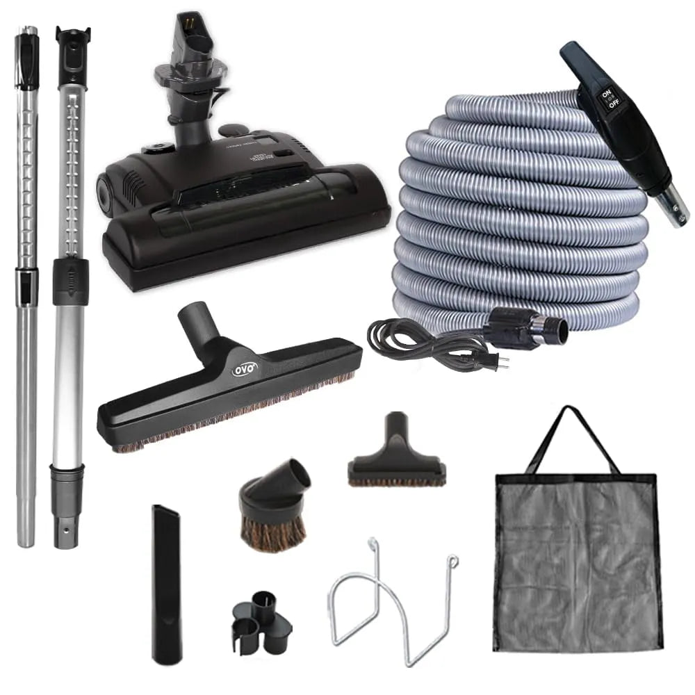 Aspirateur, Brosse pour Plancher de 12 Pieds' et Accessoires, Batteur Électrique pour Tapis à 6 Hauteurs Réglables, Boyau Haute Tension de 40 Pi