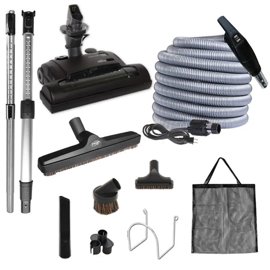 Aspirateur, Brosse pour Plancher de 12 Pieds' et Accessoires, Batteur Électrique pour Tapis à 6 Hauteurs Réglables, Boyau Haute Tension de 40 Pi
