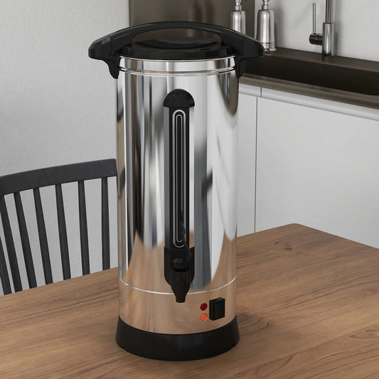 Distributeur Électrique de Boissons Chaudes en acier inoxydable, Urne à Café Commerciale 18 L, Infusion Rapide 1500 W et Maintien au chaud Automatique