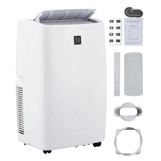Climatiseur portable, 14000 BTU avec Télécommande, Unité AC 3-en-1 Refroidissant 750 Pi2, Blanc