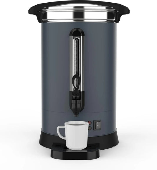 Machine à café, Acier inoxydable à Double Paroi, Urne à Café de 80 Tasses: Grande de 12 L 3,2 Gal, Gris, Électrique Rapide, Isolée Thermiquement