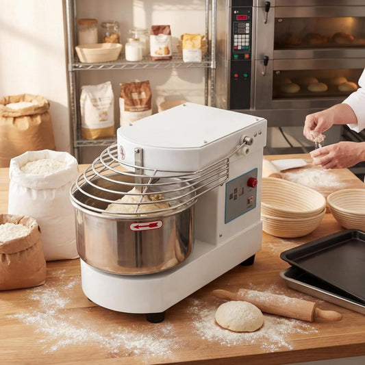Mélangeur professionnel, Alimentaire Commercial de 10,5 QT, Minuterie, Écran de Sécurité et Bol en acier inoxydable pour Boulangerie et Restaurant