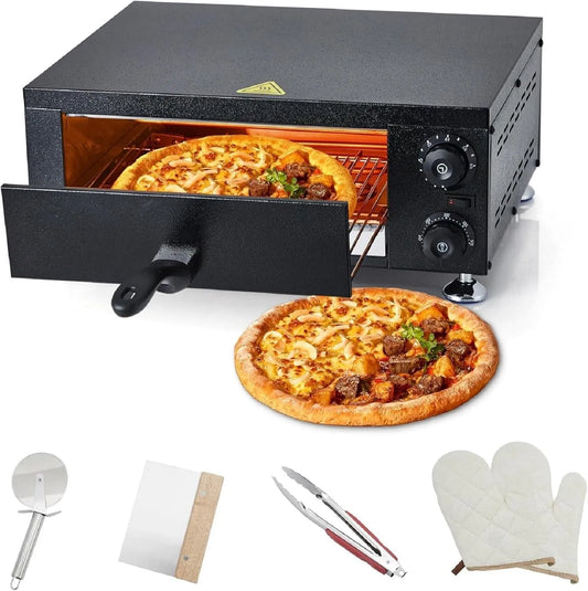 Four, à Pizza Électrique Commercial 12 pouces 1100 W Conception Scellée Fabricant de Pizza de Comptoir en acier inoxydable