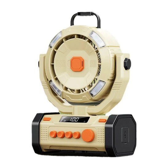 Ventilateur, Lumière LED Portable Rechargeable Tente Plafond, Camping Multifonctionnel