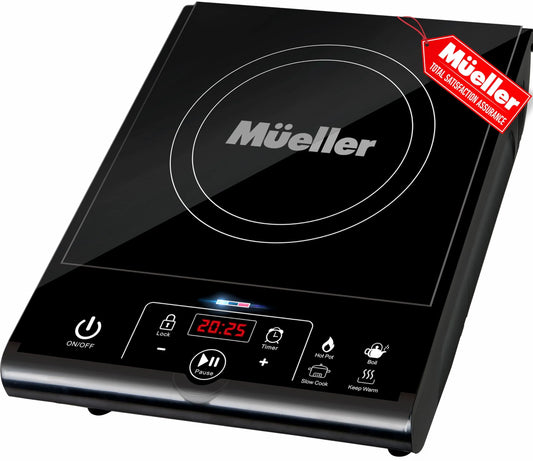 Plaque de cuisson à induction, Minuterie de 4 Heures, 4 Préréglages, 8 Réglages de Température, 8 Niveaux de Puissance, à brûleurs Simple 1800 W