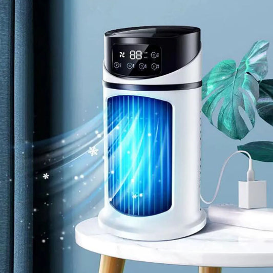 Climatiseur portable, Veilleuse et Minuterie 1-6 H, Ventilateur de Refroidissement Personnel à 3 Vitesses, pour la chambre, pour le bureau