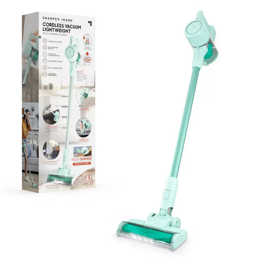 Aspirateur-balai sans fil, Autonomie de 40 Min, 2-en-1 Léger, Filtre HEPA, Lumières DEL, Nettoyeur Multi-Surfaces, Menthe, Nouvelle Boîte Ouverte
