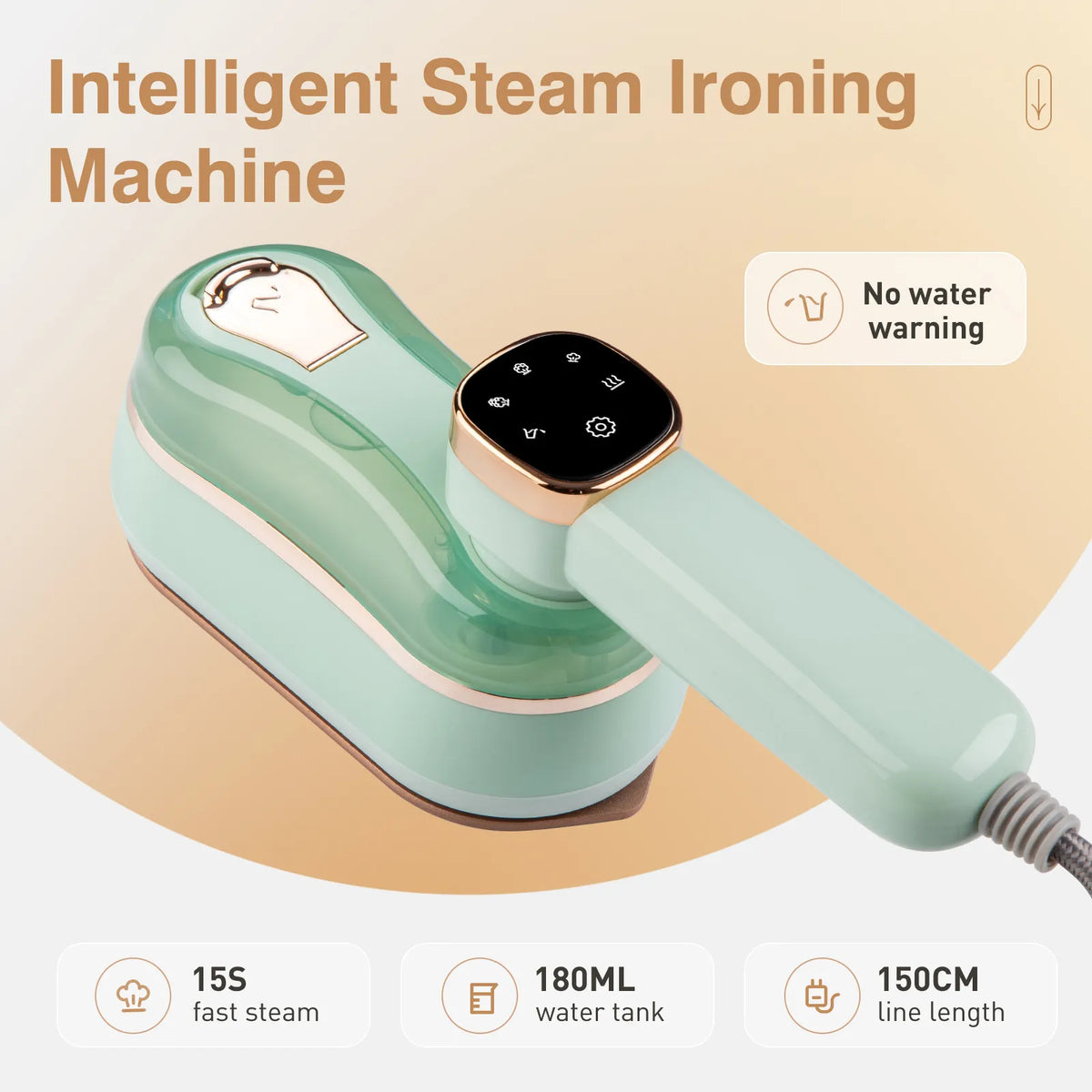 Fer à Vapeur Portable à Chauffage Rapide en 15 s, Défroisseur à Vêtements Portatif 2-en-1 Professionnel pour Voyage, Puissant, Écran DEL Intelligent